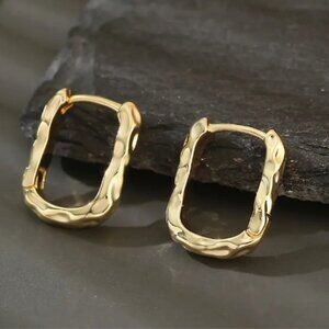 Hammered Style Hoop Earring - New